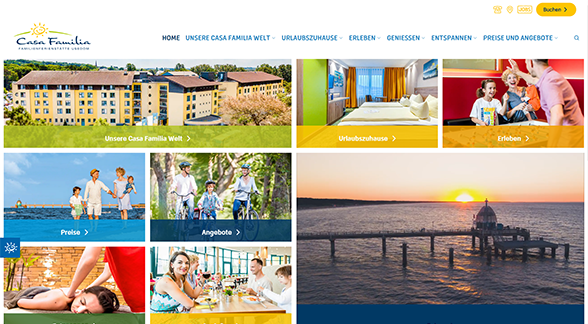 Webseite des Casa Familia Zinnowitz – Vorschaubild